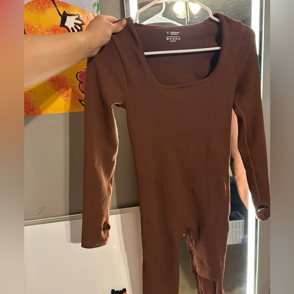 Brown Long Sleeve Women's Jumpsuit
